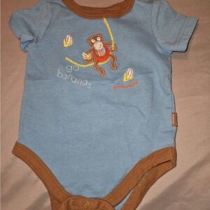 OshKosh B'gosh Blue and Brown Monkey Bodysuit